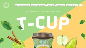Superbe capture écran du site vitrine "T-CUP"